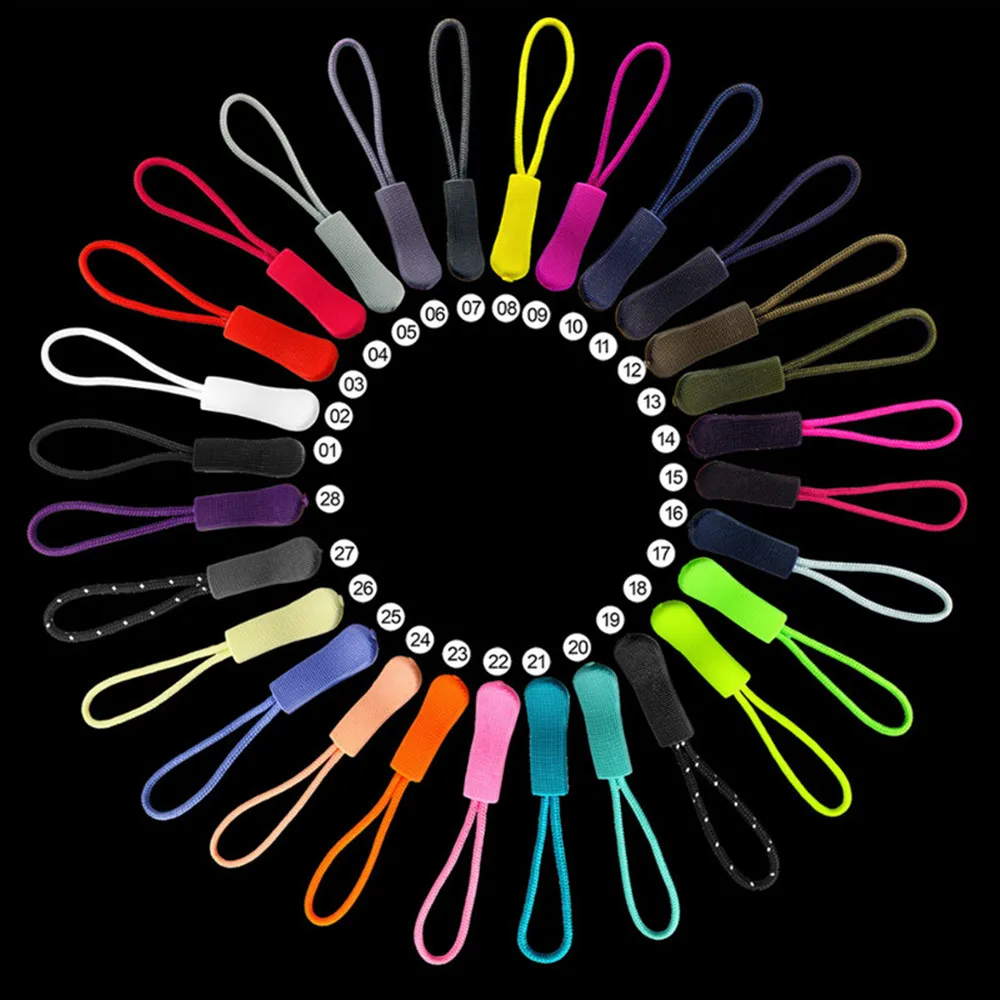 

Hot Sale 10PCS/Lot for zipper Jacket Tent Backpack Accessories Cloth Zip Cord Zipper Rope Zipper Accessories Zipper Puller DIY