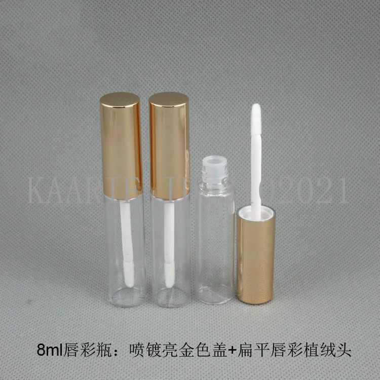 

10/30/50/200pcs 8ml Empty DIY Makeup Lip Gloss Bottle Gold/silver Cover Liquid Eyeliner Tube Eyelash Growth Labial Glair Bottle