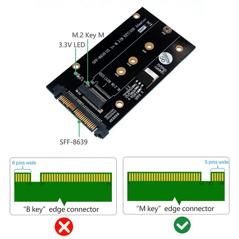 Добавить на карты M.2 SSD в U2 адаптер NVME M2 ключ M карта расширения | Компьютеры и офис