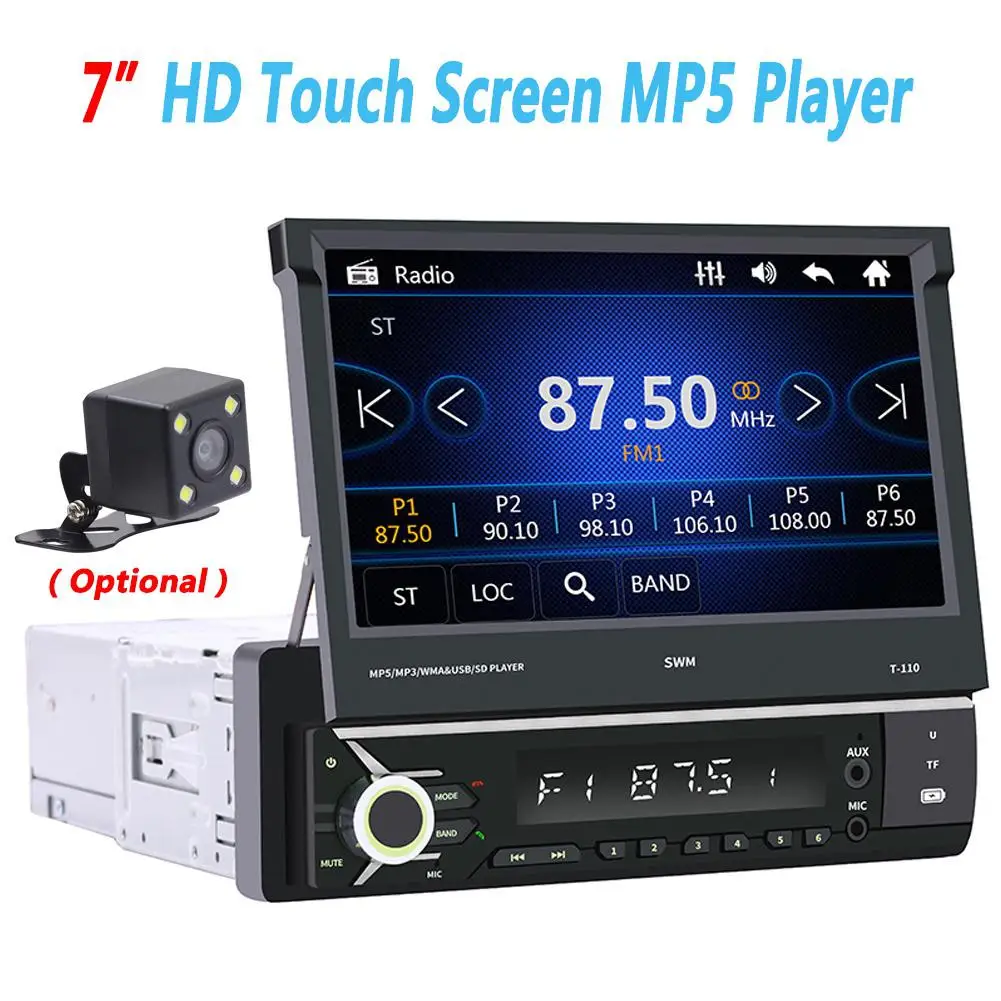 7 дюймов Автомобильный радиоприемник MP5 мультимедиа CD Видео плеер Bluetooth Fm