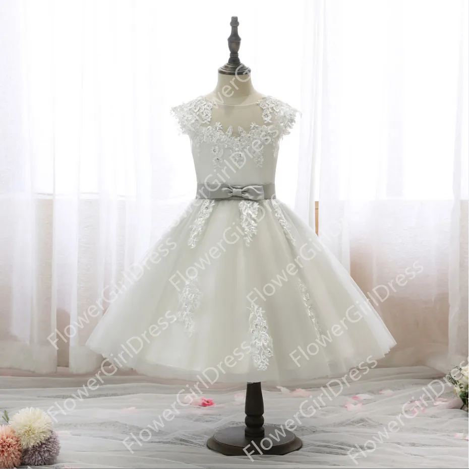 Кружевные Платья с цветочным узором для девочек фатиновые платья