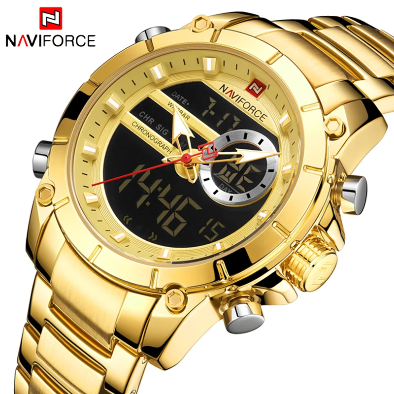 Часы наручные NAVIFORCE Мужские кварцевые спортивные светодиодсветодиодный