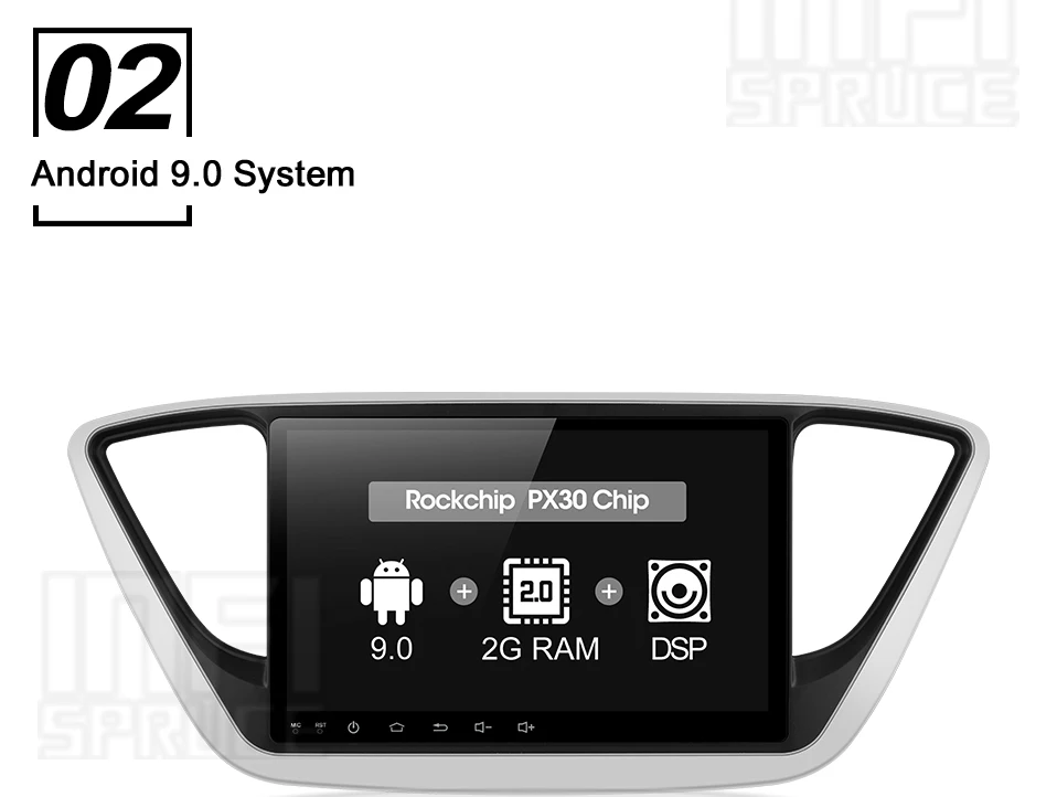 32G PX30 infispruce автомобильный DVD gps для hyundai Verna Solaris " Android 9,0 автомобильный ПК головное устройство 1024*600 Автомобильная Радио Навигация