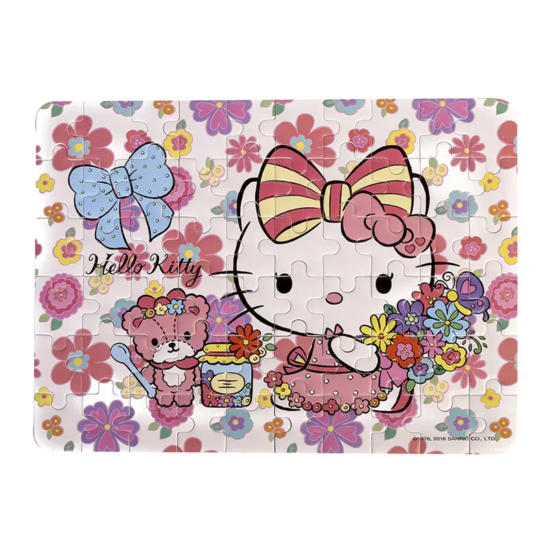 Пазлы hello kitty, 60 деталей, блестящие головоломки для детей, Обучающие Развивающие головоломки, игрушки