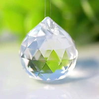 new 1pc faceted glass crystal chandelier parts clear suncatcher lamp home decoration pendant prisms lighting ball decor