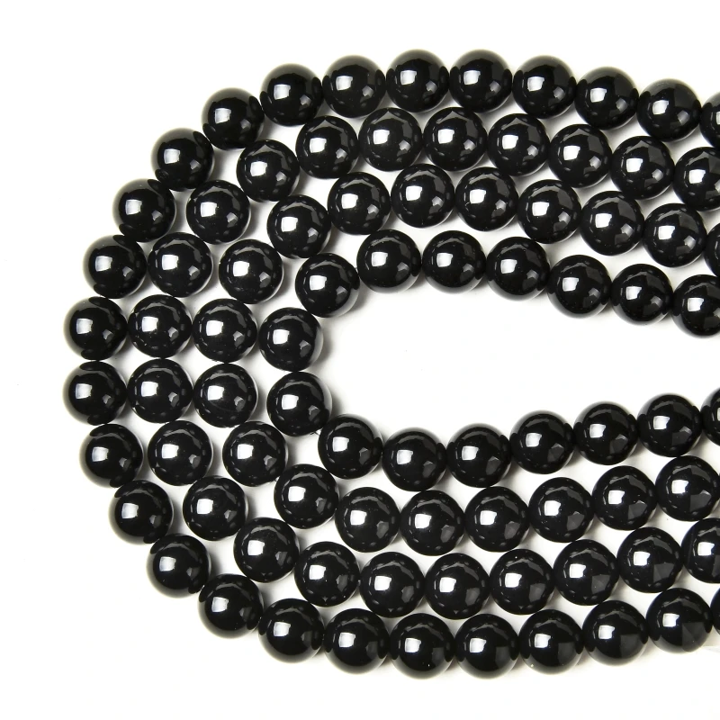 Цена по прейскуранту завода натуральный черный Оникс Круглые бусины 15 &quotнитка 4 6