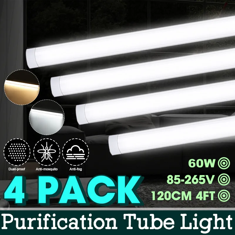 

4PCS 120cm AC85-265V LED Surface Mount Lights 2835SMD LED Batten Linear Tube Light for Office Supermarket Home