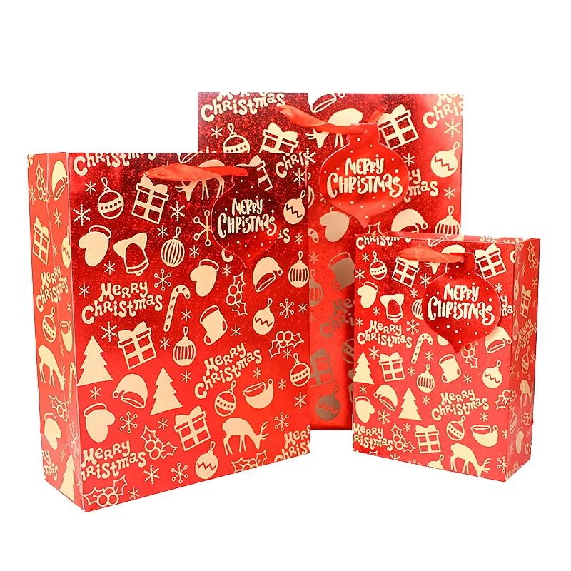 

Kraft Paper Craft Christmas Gift Bags Xmas Gift Candy Packing Bag Snowflake Santa Paper Bags For New Year Gift Wrapping