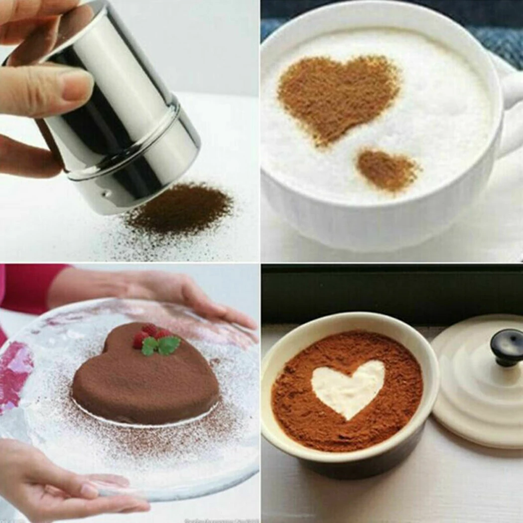 

Dining Seasoning jar Professional Stainless steel Coffee Duster With lid