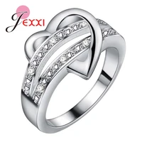 new arrival 100 pure 925 sterling silver heart finger rings for women girl fashion wedding engagement party jewelry