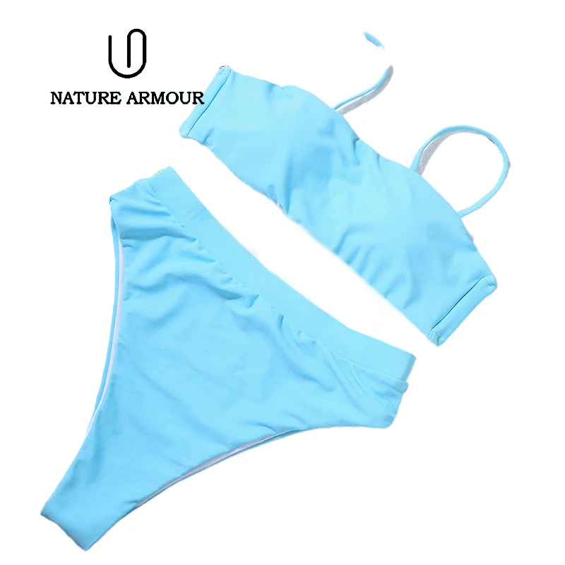 Swimming Suit 2019 Summer New Women Sexy Padded Bra Bikini Set High Waisted Swimwear Female Solid Bathing Swimsuit Beach | Женская