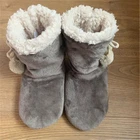 Siddonsновые зимние теплые удобные женские ботильоны; Домашняя обувь; Однотонные Нескользящие мягкие ботинки; Женская домашняя обувь
