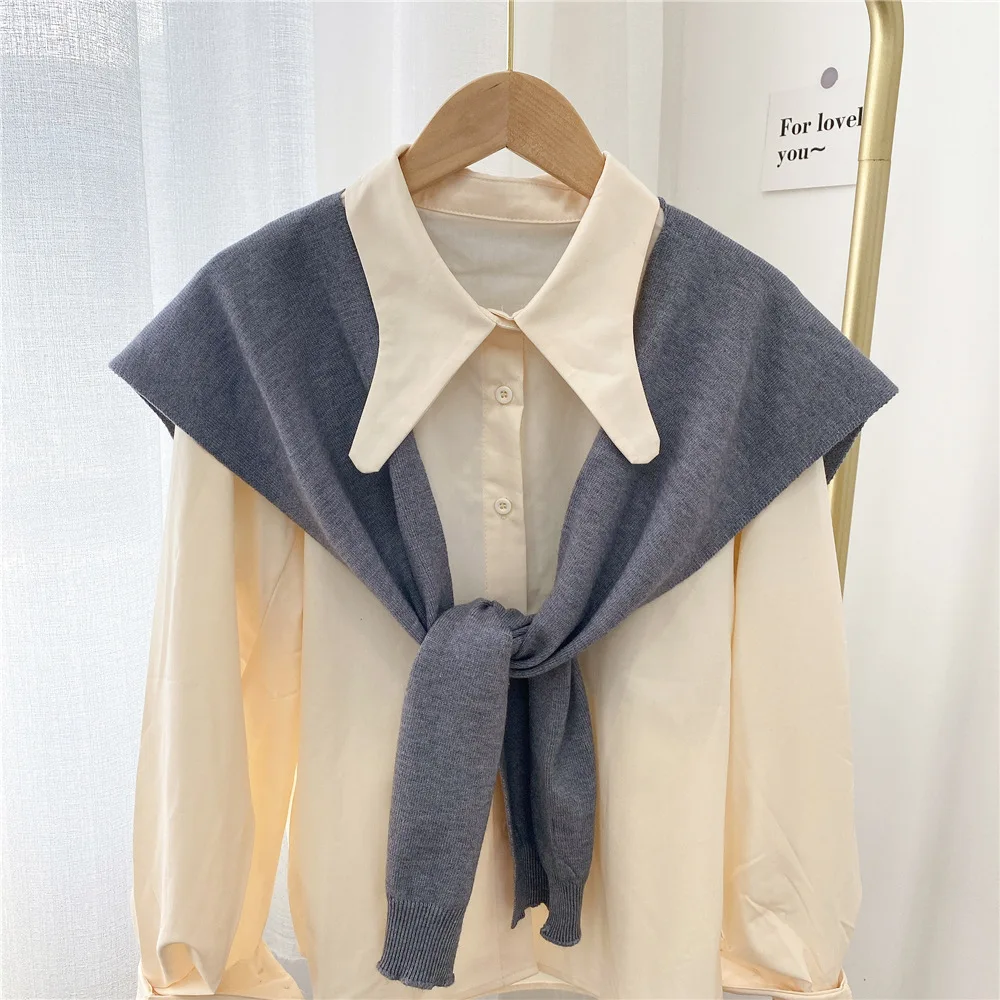 Linbaiway женское ожерелье Съемная отворот вязаное изделие обманка резинки для