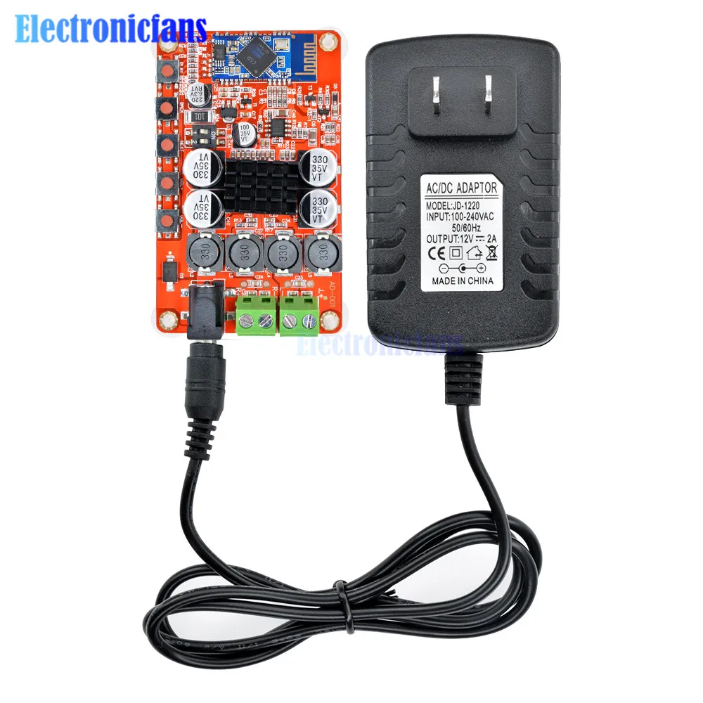 Плата усилителя TDA7492P Bluetooth 4 0 2 шт. 50 Вт модуль цифрового аудиоресивера + адаптер