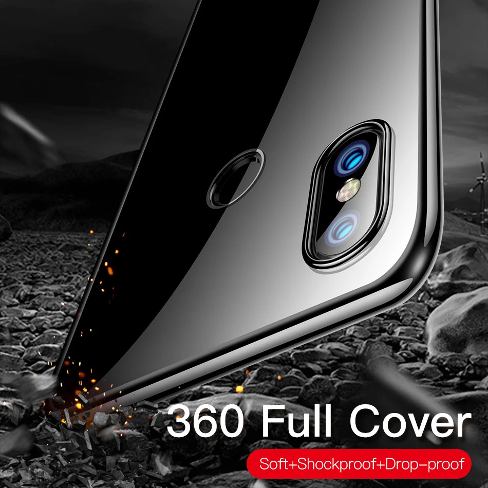 Shockproof Silicone Phone Cases for Xiaomi Mi 8/Mi8 SE Lite 360 Transparent Soft TPU Back Cover Mi 8 Explorer Edition Mi8SE Capa
