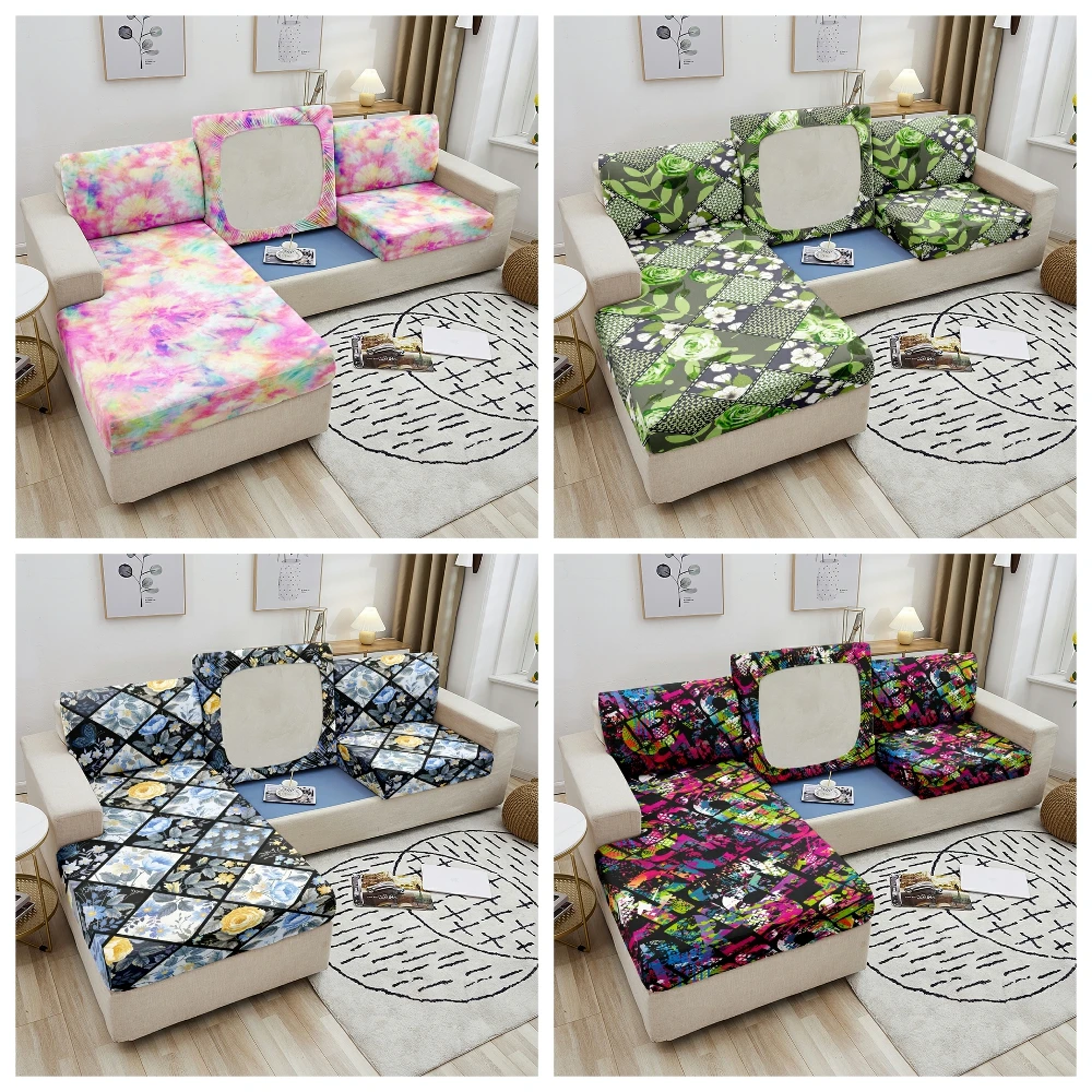 

Чехол для дивана, с принтом тай-дай, для гостиной, съемный, эластичный, с геометрическим рисунком