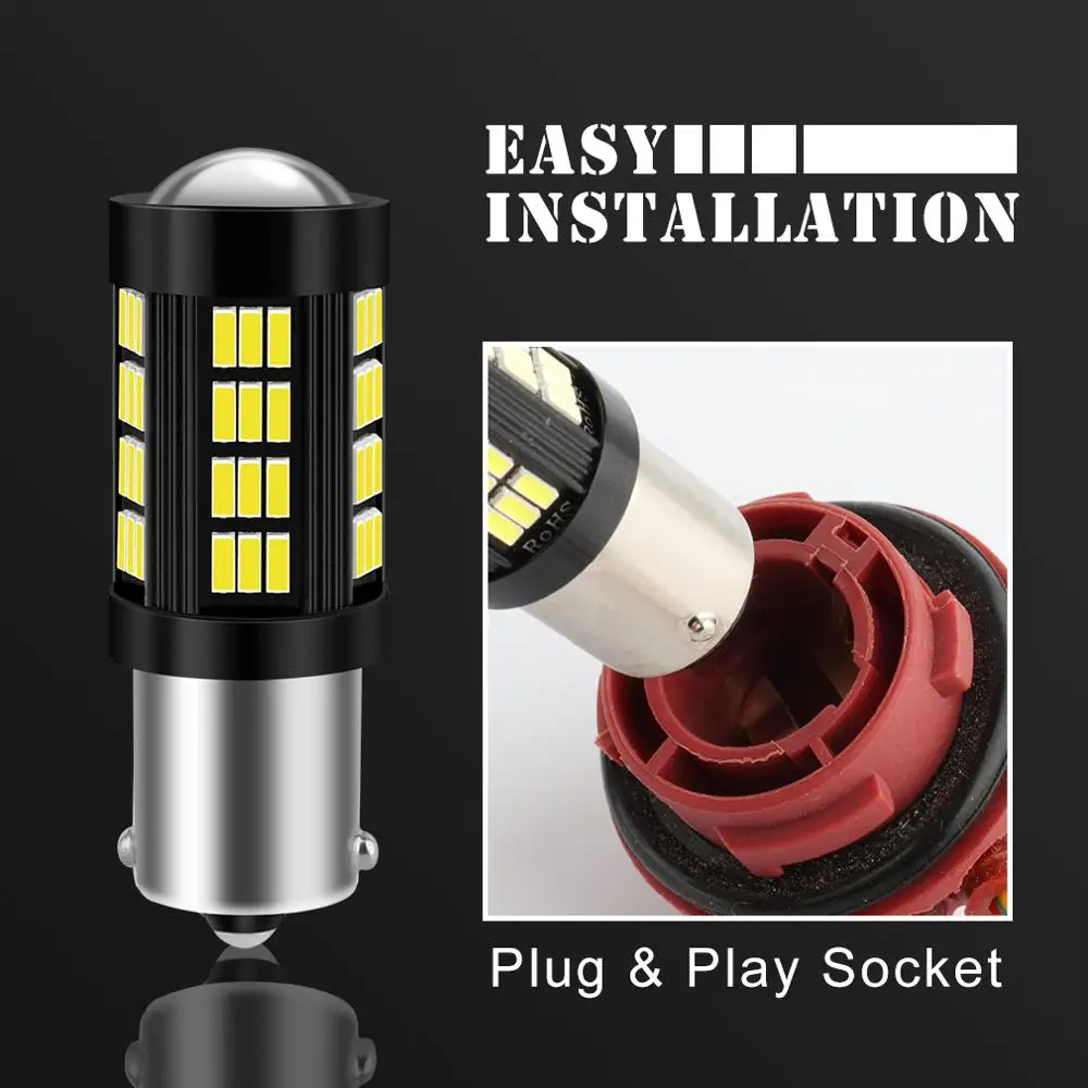 2 шт. 360 освещение светодиодный 1156 BA15S BAU15S P21W PY21W 1157 BAY15D P21/5 Вт светодиодные лампы 4014 автомобильные светодиоды с