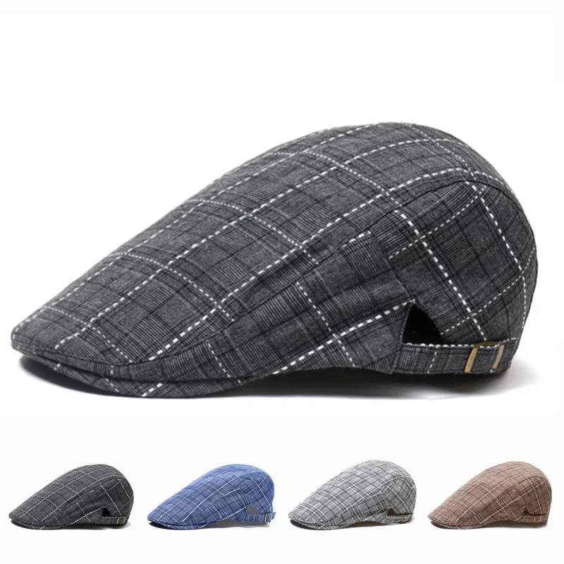 Men's Spring and Summer Tide Shade Beret Forward Cap Plaid Baseball | Аксессуары для одежды