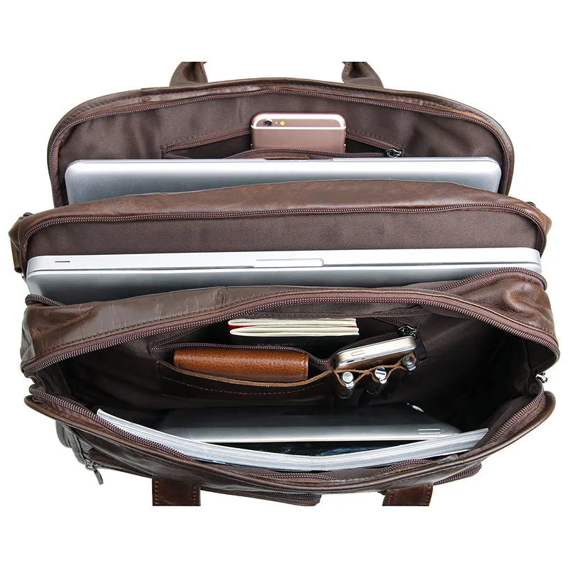 

Genuine Leather Male Package Laptop Briefcase Men Shoulder Office Bags For Men Leather Laptop Bag 15 Inch Maletines-hombre