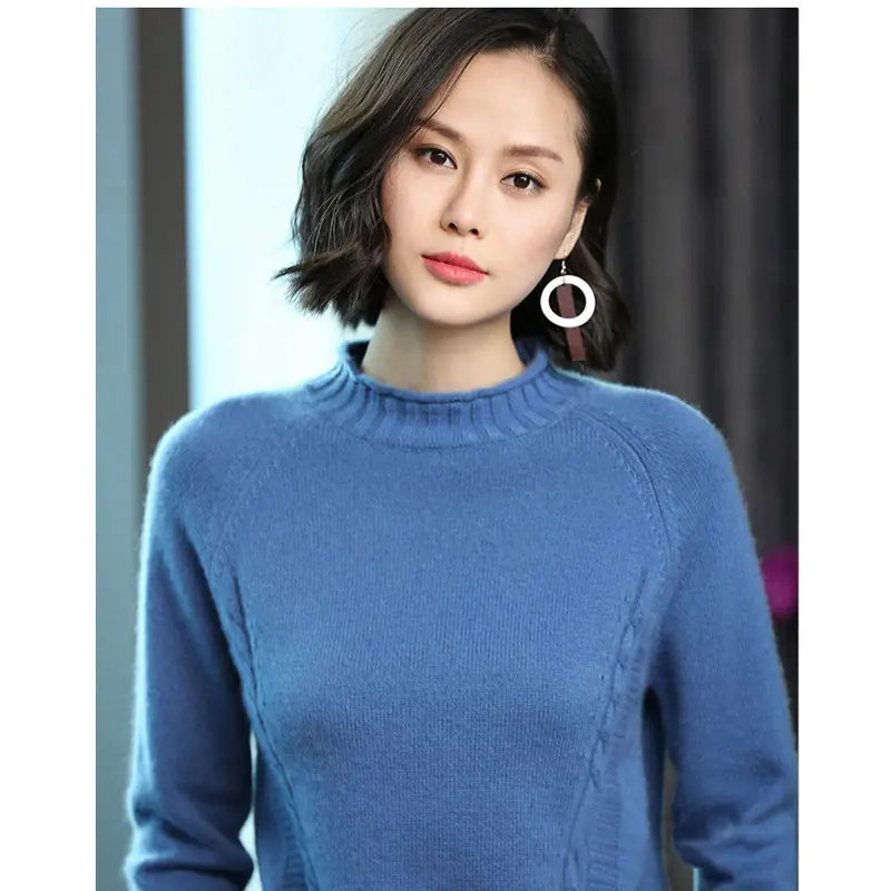 

2021 New Turtleneck Pullovers Sweaters Women Autumn Winter Primer Shirt Long Sleeve Short Slim-fit tight Jumper Tops Solid