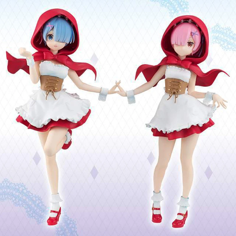 Re:Zero Kara Hajimeru Isekai Seikatsu Rem / Ram Red Hood Ver. Кукла из ПВХ фигурка Коллекционная Фигурка