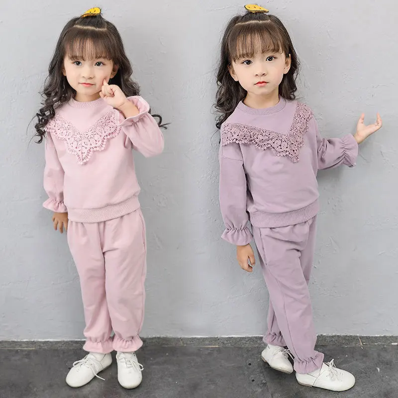 

2020 New Girls clothes Sets print Lovely pattern Children Tracksuit kid clothing suit casual toddler baby sweatshirts+pants 2Pcs