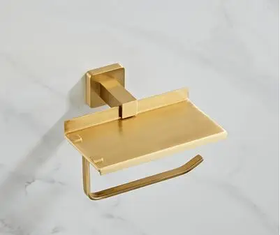 paper holder Аксессуары для ванной комнаты Набор полотенец угловая полка держатель бумаги кухонный смеситель для раковины причесанный матовый золотой набор оборудования для ванной комнаты - Цвет: paper holder