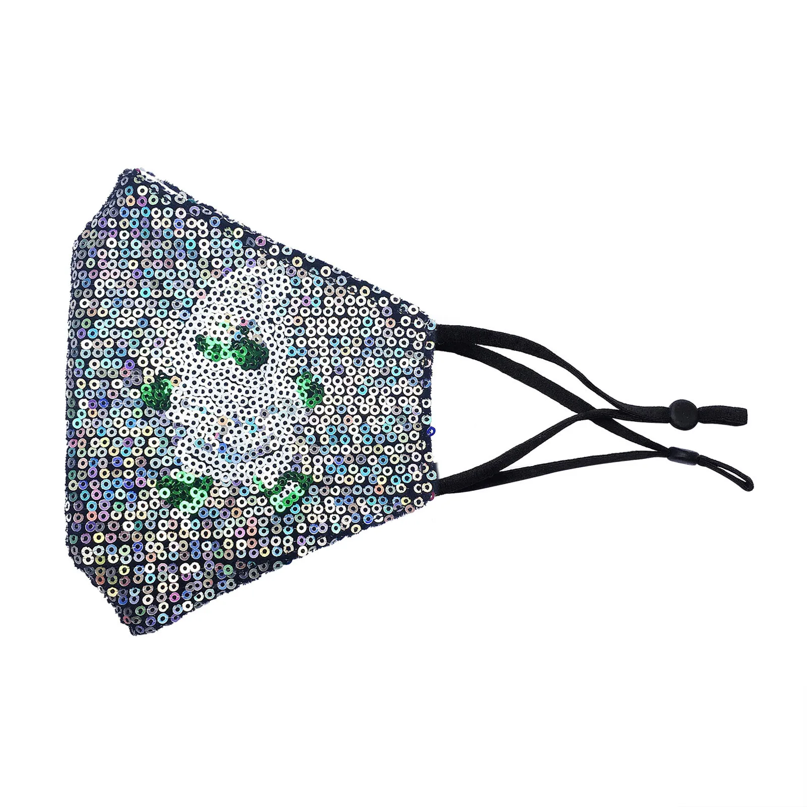 

5pc Adult Sequin Cloth Face Mask Washable Adjustable Earloop Dustproof Breathable Washable Reusable Face Shield Masque Mujer d5