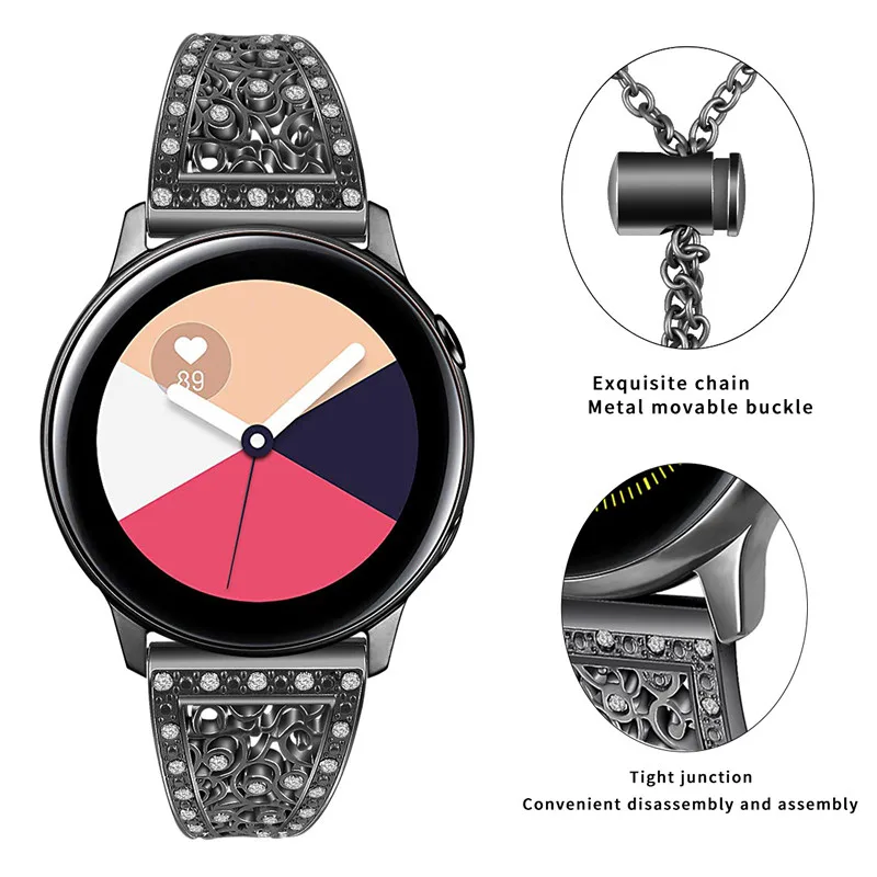 

22mm 20mm Bling Watch Strap Bracelet for Samsung Galaxy Watch 3 45mm 41mm Galaxy Watch 46mm 42mm Active 2 44mm 40mm Watchbands