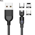 Магнитный кабель USB Type-C, для зарядки iPhone 11, поворот на 540 градусов, магнитный кабель Micro USB для Samsung, Xiaomi