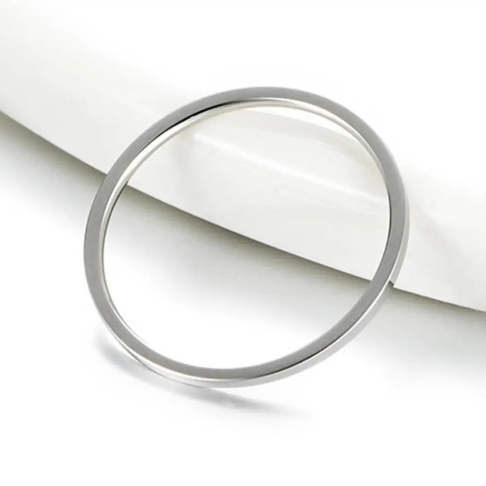 

Women Fashion Smooth Thin Titanium Steel Band Finger Ring Wedding Jewelry Gift