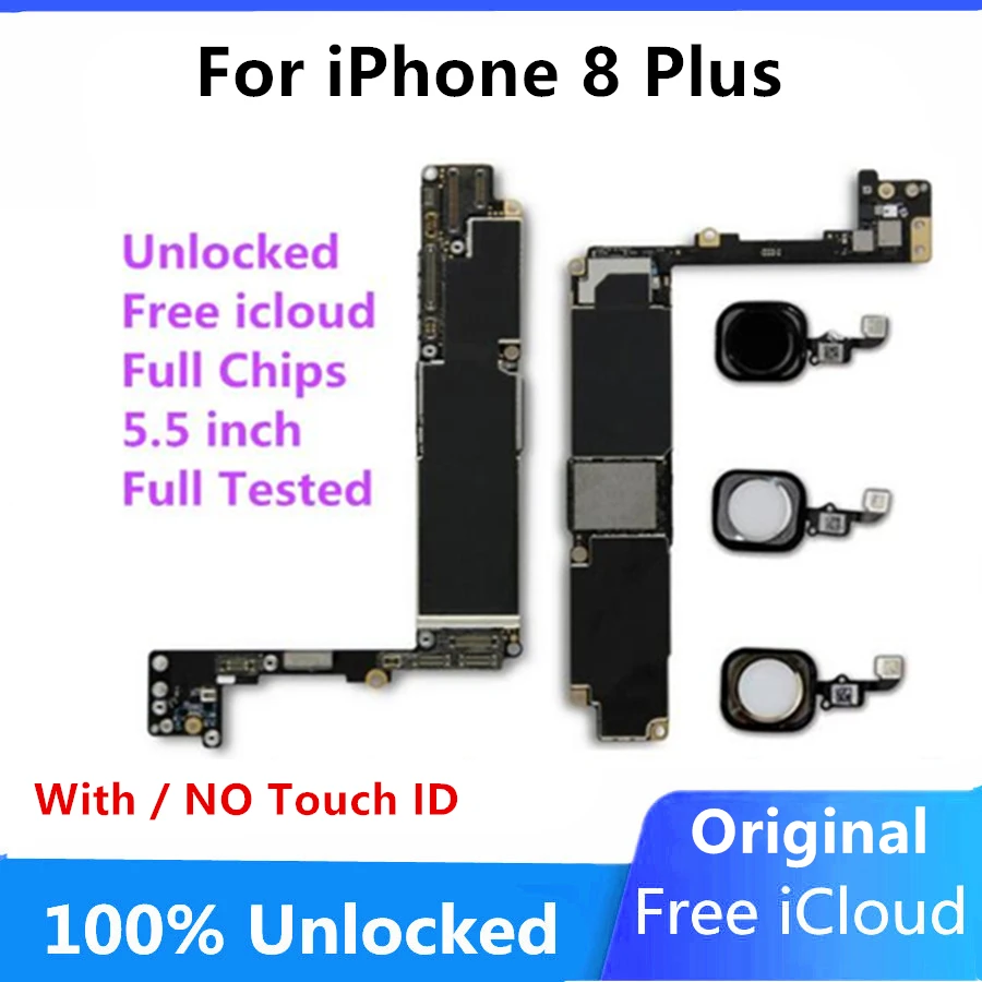 Материнская плата для iPhone 8 Plus официальная версия материнская с/без Touch ID 64 Гб 256 ГБ
