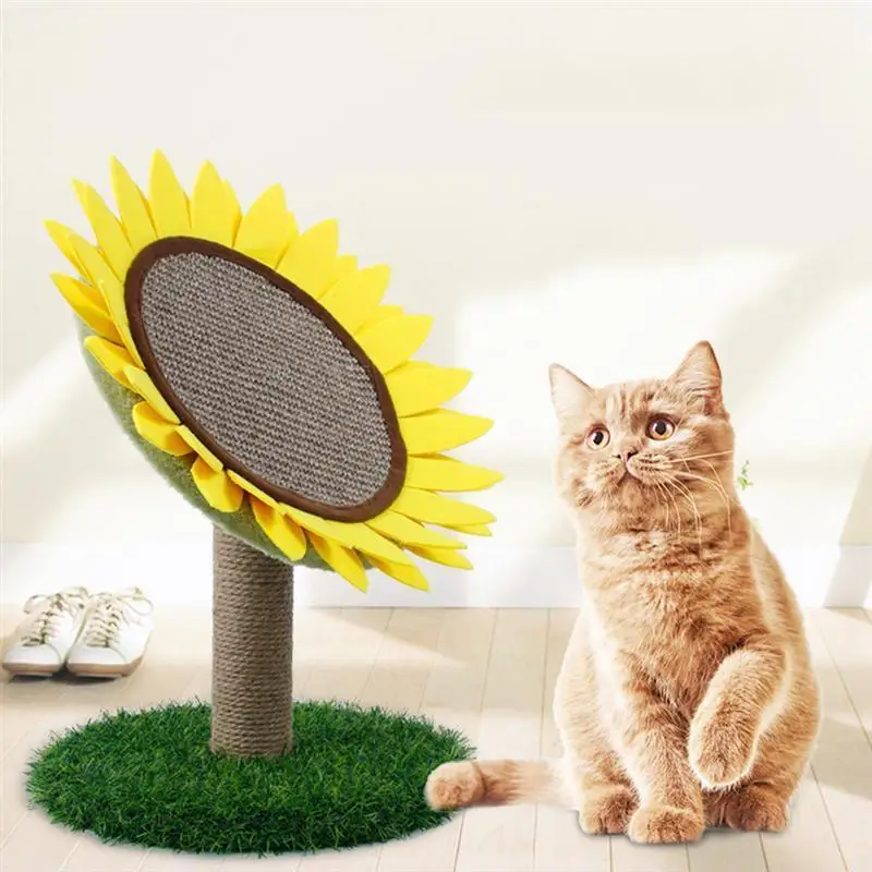 Кошка Скребок Подсолнух форма кошка Сделай Сам игрушки сизаль-Кошка Когтеточка игрушки делая настольные ножки Связывание для кошки точилка коготь игрушки