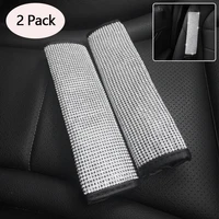 2pack car seat belt shoulder pads bling crystal rhinestones auto cushion cover car accessories