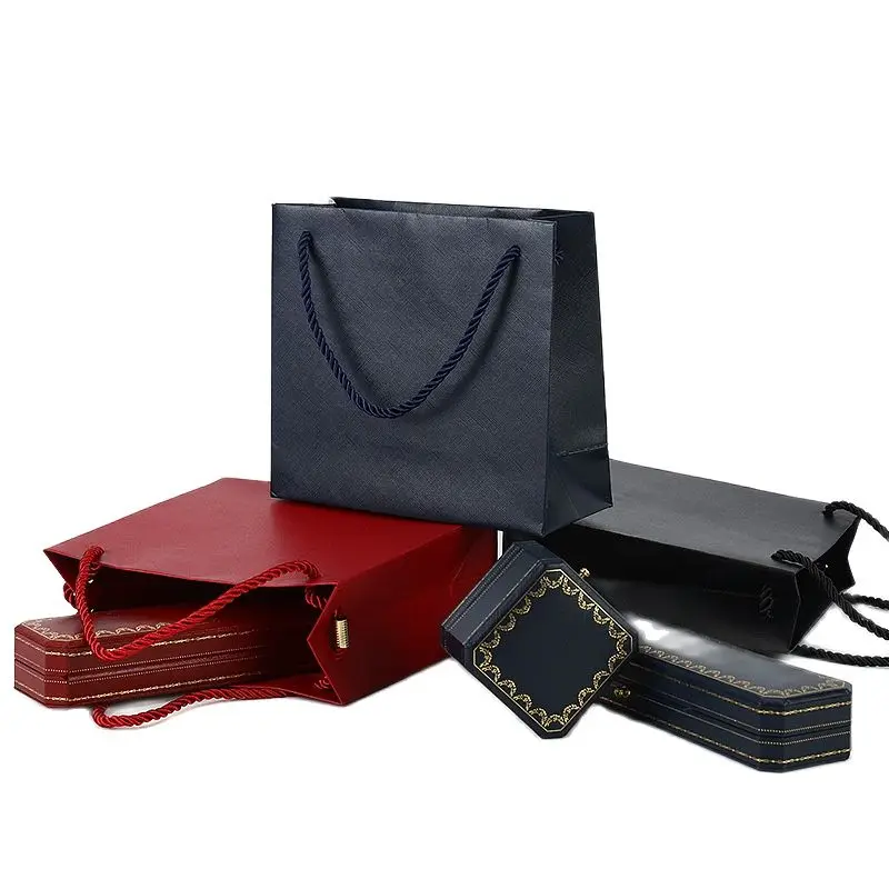 10 pieces of diagonal plaid paper bag jewelry handbag jewelry gift packaging bag iron buckle thread rope bag customization