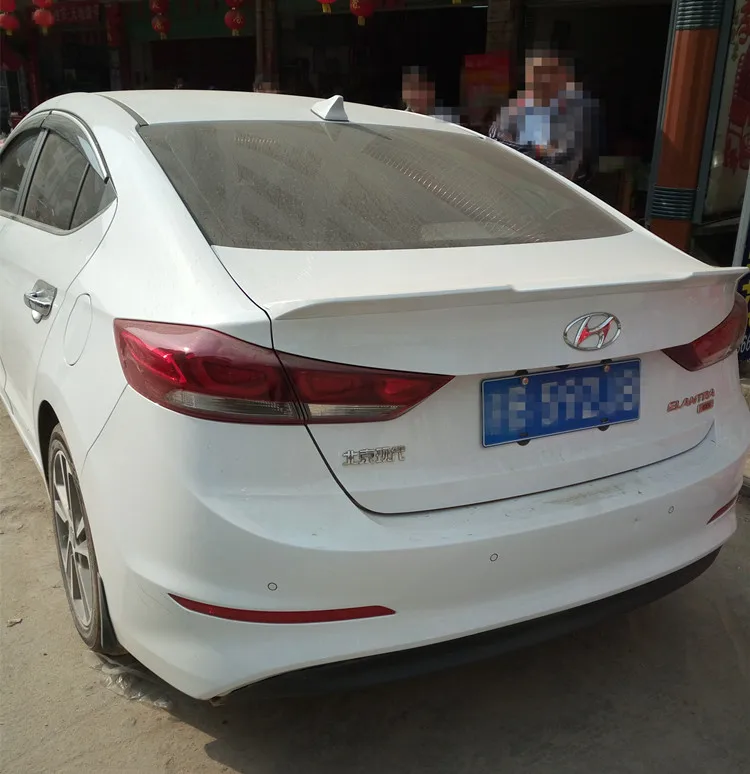 Подходит для hyundai Elantra спойлер Спорт ABS Материал Черный Белый из углеродного волокна заднего крыла Спойлер на крышке багажника