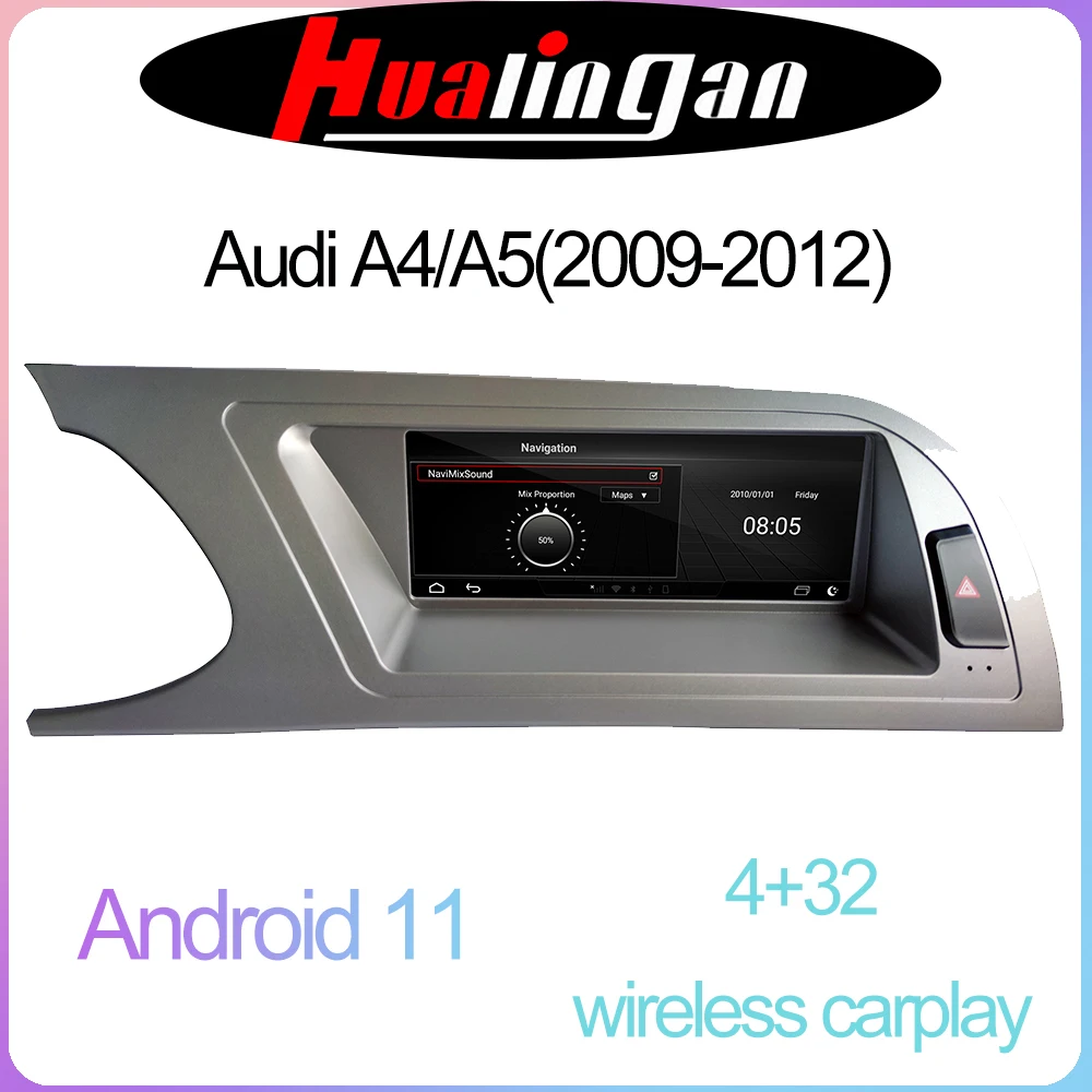 

Android 11 Автомобильный мультимедийный DVD стерео радио плеер GPS навигация Carplay авто для Audi A4/A5(2009-2012) 2din