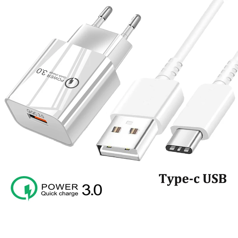 QC 3 0 быстрое зарядное устройство адаптер Micro USB Type C провод для передачи данных Huawei