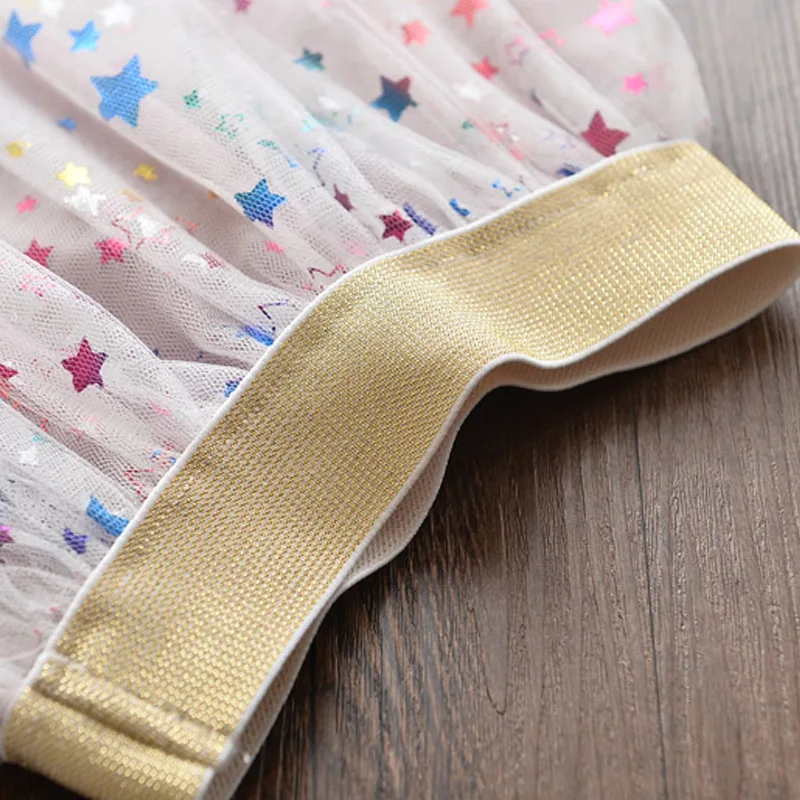 

Baby Girls Clothes Boutique Girl Cute Cartoon Print Short Sleeve T-shirt+StarMesh Dress 2pieces Set Kids Princess Dress Sets