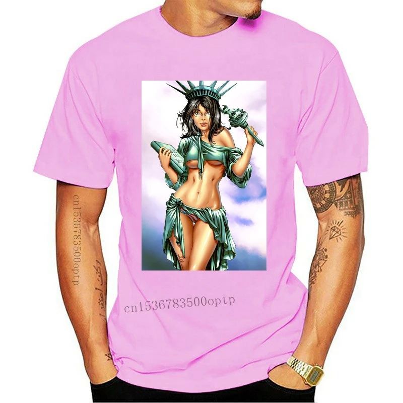 

Новая Привлекательная футболка унисекс с изображением статуи Свободы для мужчин и женщин, Повседневная футболка для взрослых, 991