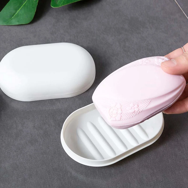 

2021 New Bathroom Dish Plate Case Home Shower Travel Hiking Holder Container Soap Box Plastic Soap Box Dispenser Soap Rack