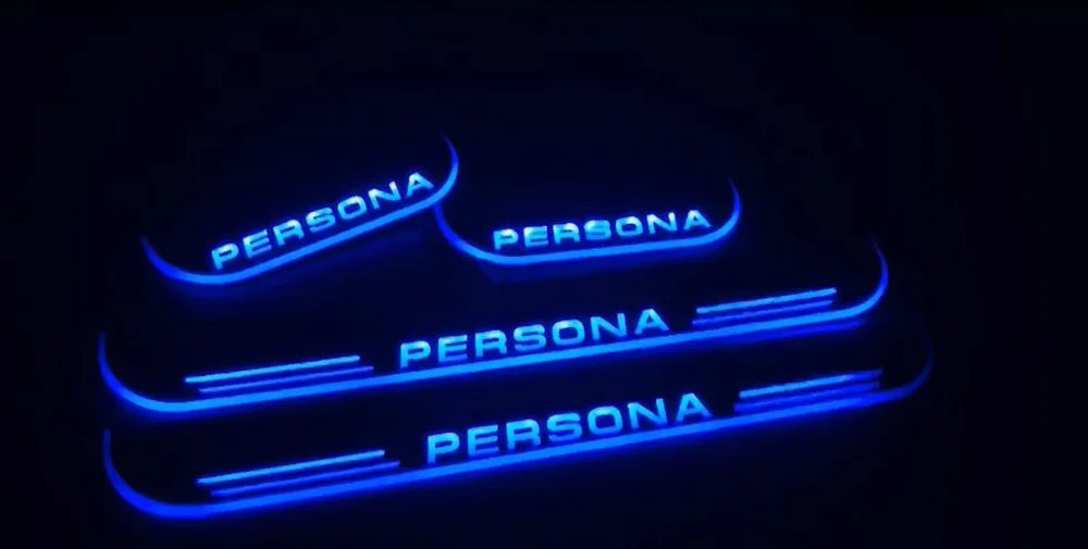 

Rqxr светодиодная накладка на дверной порог для Persona накладка на плоскую подкладку накладка плавный/неподвижный свет