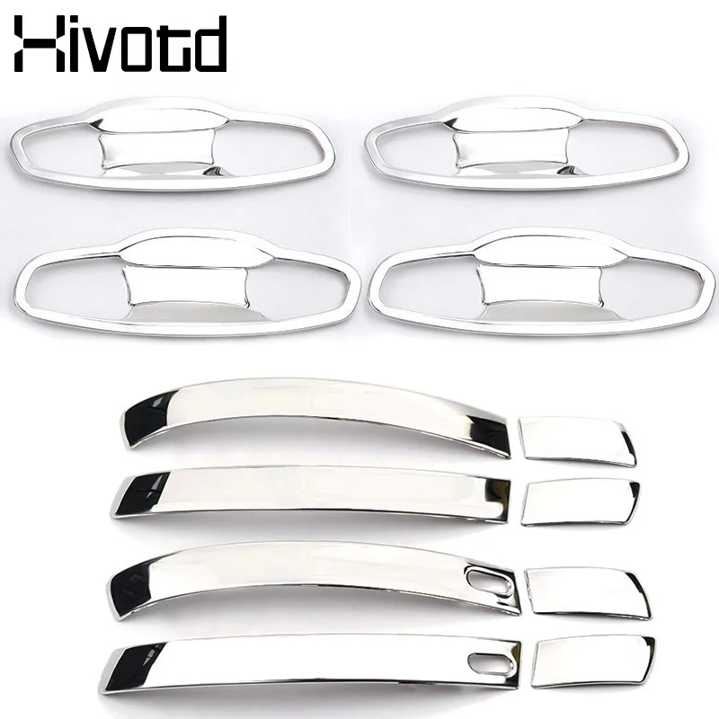 Silver-cover and bow Hivotd для Skoda Kodiaq шкода кодиак Автомобильная дверная ручка Крышка+ чаши отделка ABS защита украшения внешний хромированный Стайлинг,автотовары аксессуары для авто - Цвет: Silver-cover and bow