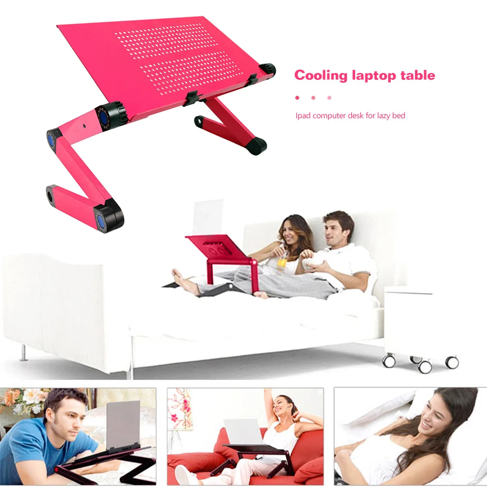 

Adjustable Folding Table Portable Aluminum/ABS Cooling Laptop Desk Tray Notebook Stand for Sofa Bed Household Supplies Dropship