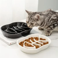 slow food bowl ceramic cat bowl non slip dog bowl single bowl choke prevention cat slow food bowl pet supplies dog food bowl