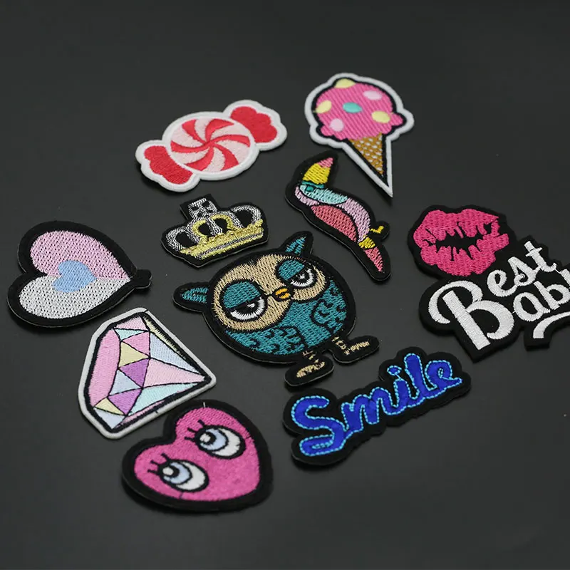 Милые Мультяшные нашивки вышитые наклейки железные на одежду сумки шляпы обувь