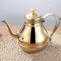 1 21 8l stainless steel long mouth teapot coffee pot kettle with tea leaf infuser filter coffee maker large capacity tea pot