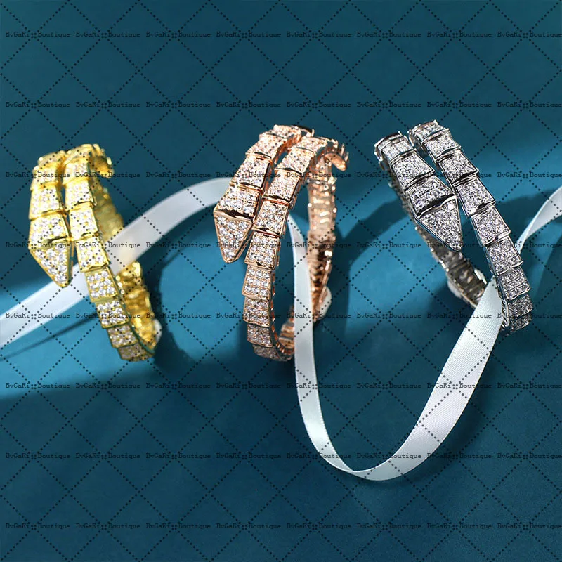 

Original S925 Sterling Silver Bracelet High Quality Fashion Zircon Snake Bangle Ladies Birthday Party Luxury Jewelry Gift