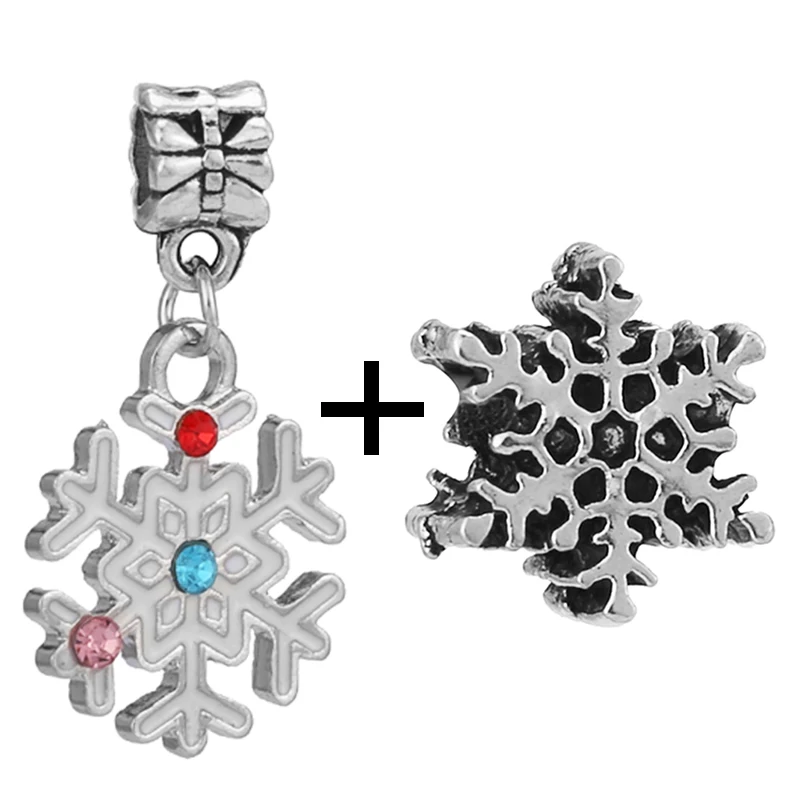 Новинка 2021 модные подвески в виде снежинок бусины-шармы подходят для