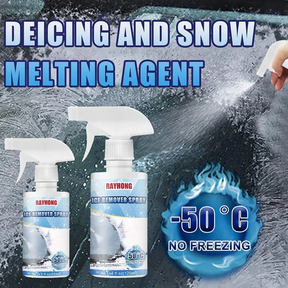 

120ml Car Windshield Deicer Defroster Ice Remover Spray Window Defrosting Snow Melting Agent Fast Thawing And Antifreeze Winter